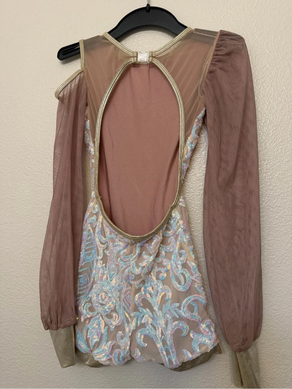 Competition Solo Dance Costume Contemporary Lyrical Nude Illusion Romper LC chil